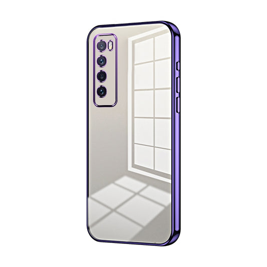 Huawei nova 7 Case - Transparent Plating & Precision Hole Design for Luxury and Protection-buycases.co.uk