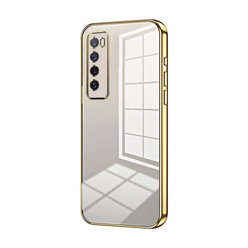 Huawei nova 7 Case - Transparent Plating & Precision Hole Design for Luxury and Protection-buycases.co.uk
