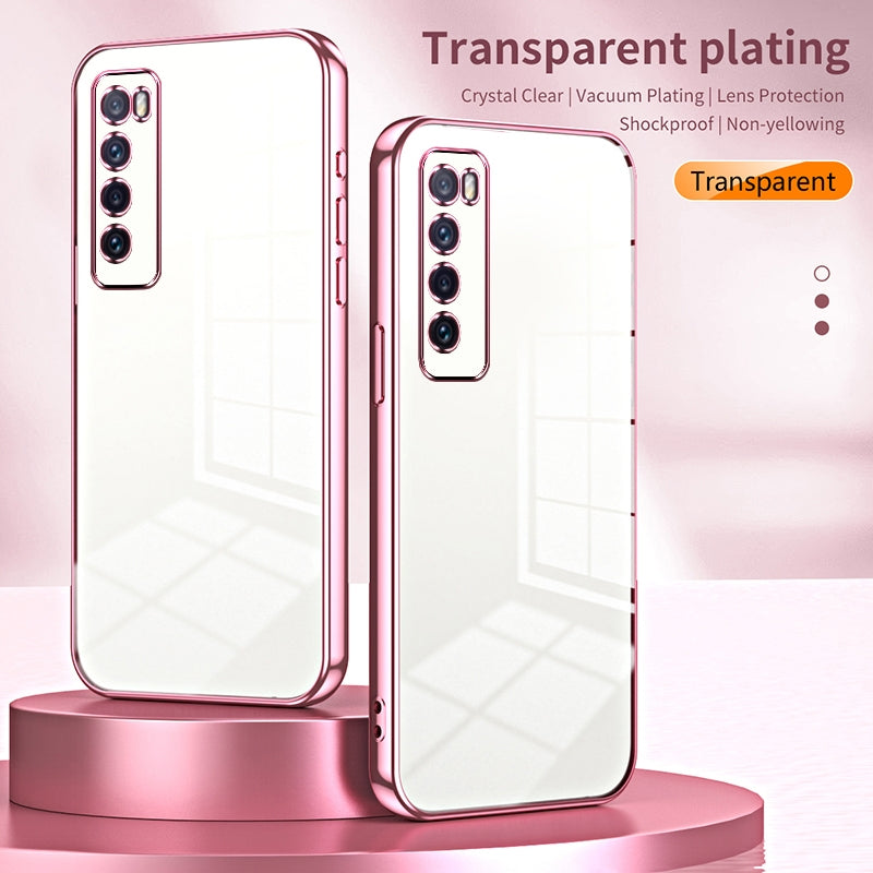 Huawei nova 7 Case - Transparent Plating & Precision Hole Design for Luxury and Protection-buycases.co.uk