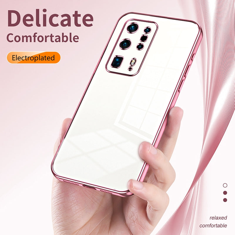 Huawei P40 Pro+ Case - Transparent Plating & Precision Hole Design for Luxury and Protection-buycases.co.uk