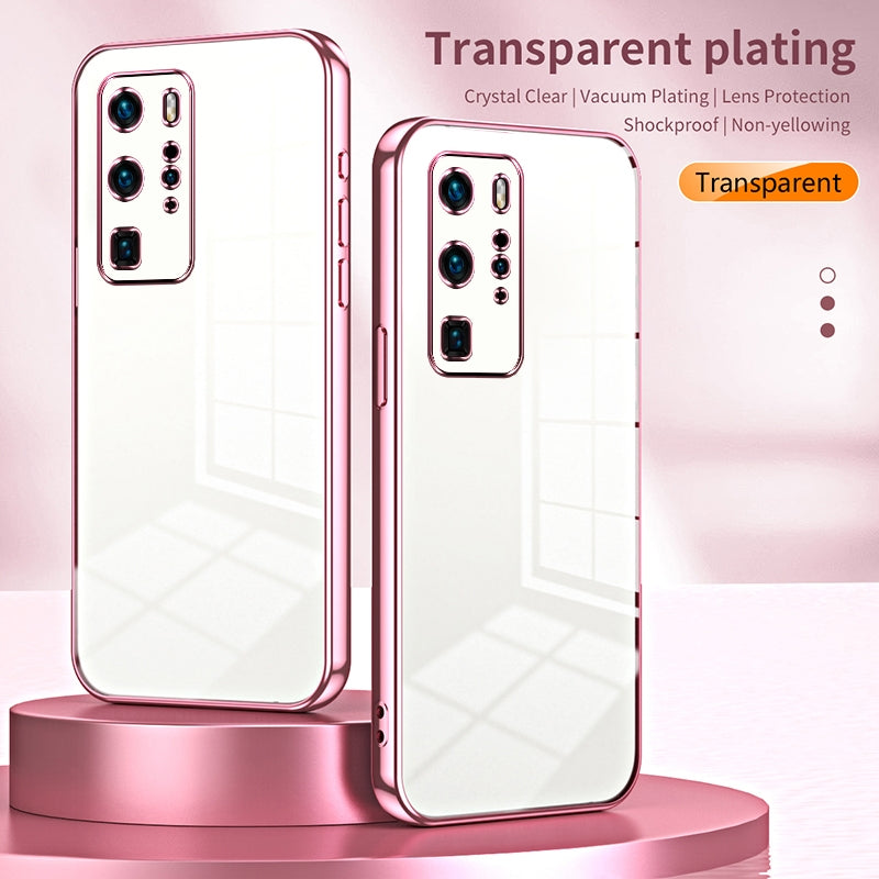Huawei P40 Pro Case - Transparent Plating & Precision Hole Design for Luxury and Protection-buycases.co.uk