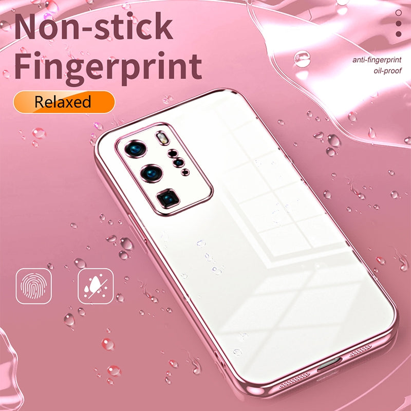 Huawei P40 Pro Case - Transparent Plating & Precision Hole Design for Luxury and Protection-buycases.co.uk