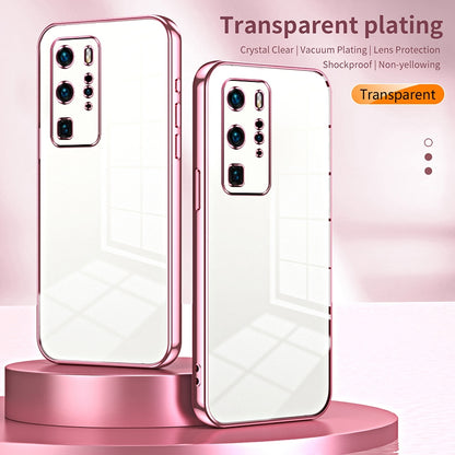 Huawei P40 Pro Case - Transparent Plating & Precision Hole Design for Luxury and Protection-buycases.co.uk