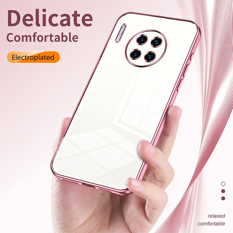 Huawei Mate 30 Pro Case - Transparent Plating & Precision Hole Design for Luxury and Protection-buycases.co.uk