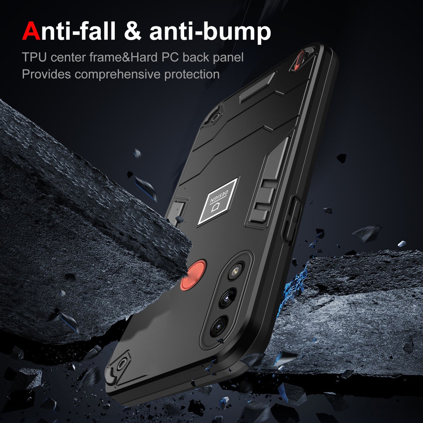 Motorola Moto E7 Power Shockproof Case - Durable TPU+PC Material, Lightweight, Anti-Fall and Anti-Bump Design, Fashionable Phone Protection-buycases.co.uk