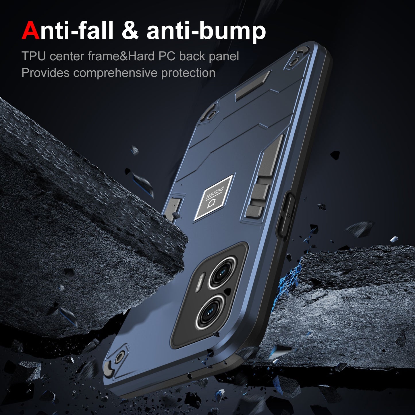 Motorola Moto G73 Shockproof Case - Durable TPU+PC Material, Lightweight, Anti-Fall and Anti-Bump Design, Fashionable Phone Protection-buycases.co.uk