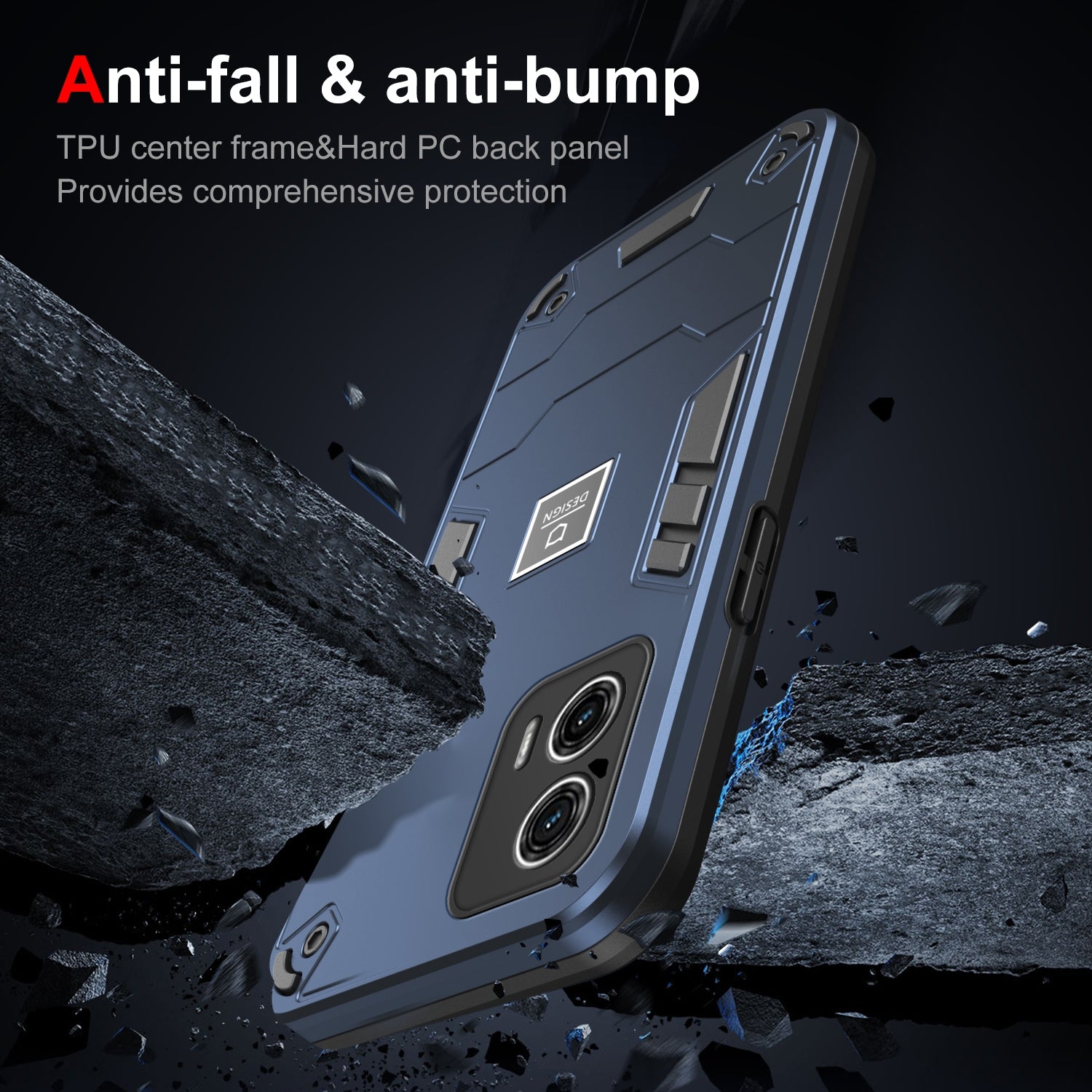 Motorola Moto G73 Shockproof Case - Durable TPU+PC Material, Lightweight, Anti-Fall and Anti-Bump Design, Fashionable Phone Protection-buycases.co.uk