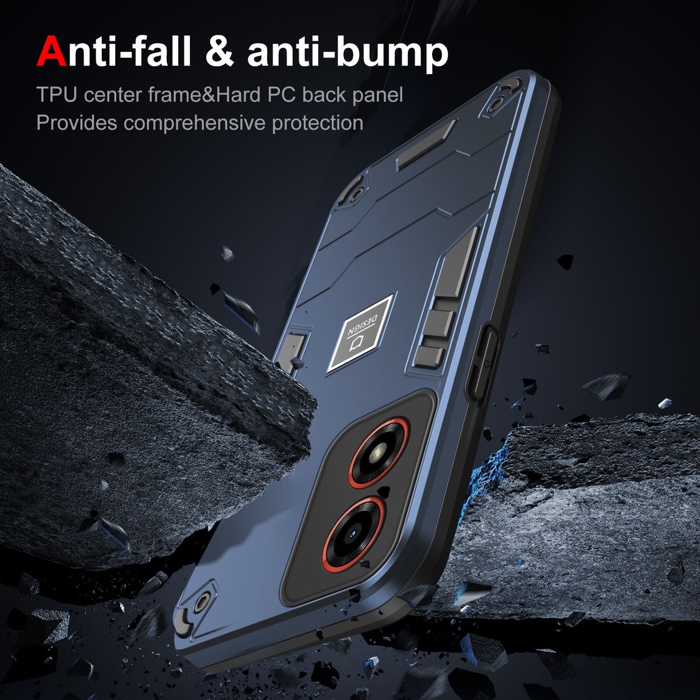 Motorola Moto G04 Shockproof Case - Durable TPU+PC Material, Lightweight, Anti-Fall and Anti-Bump Design, Fashionable Phone Protection-buycases.co.uk