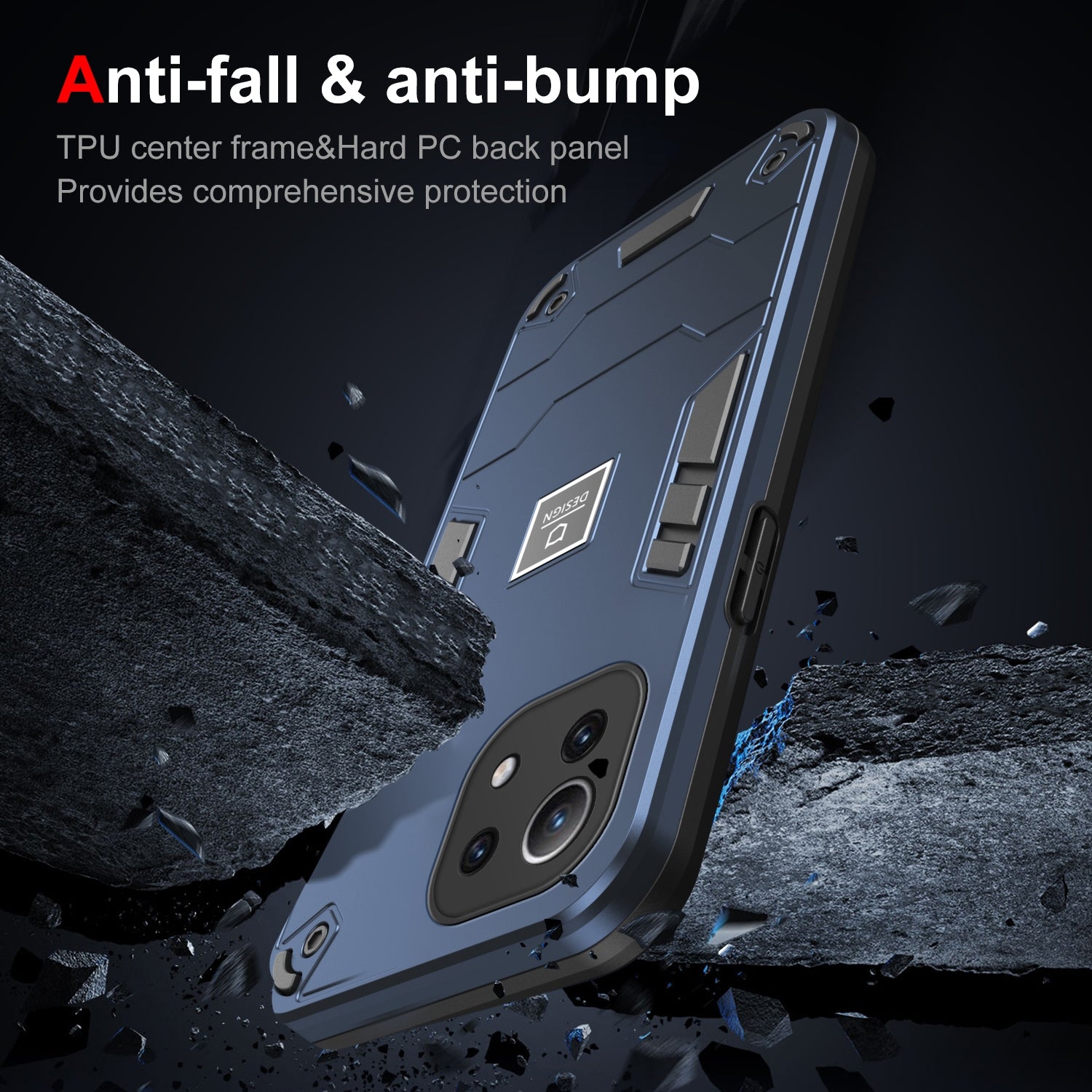 Xiaomi 11 Lite Shockproof Case - Durable TPU+PC Material, Lightweight, Anti-Fall and Anti-Bump Design, Fashionable Phone Protection-buycases.co.uk