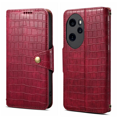 Honor 100 Pro Denior Leather Case - Crocodile Texture with Oil Edge, Wallet & Kickstand Features-buycases.co.uk