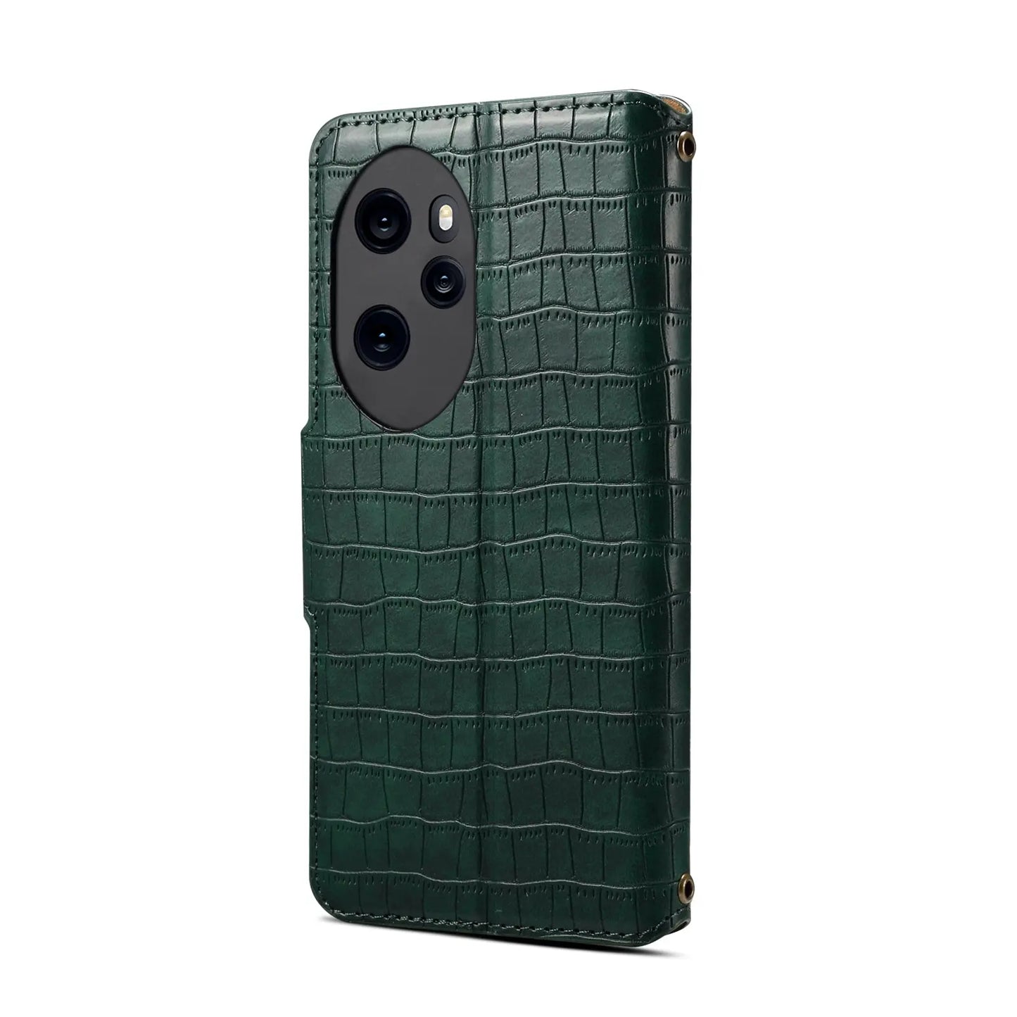 Honor 100 Pro Denior Leather Case - Crocodile Texture with Oil Edge, Wallet & Kickstand Features-buycases.co.uk