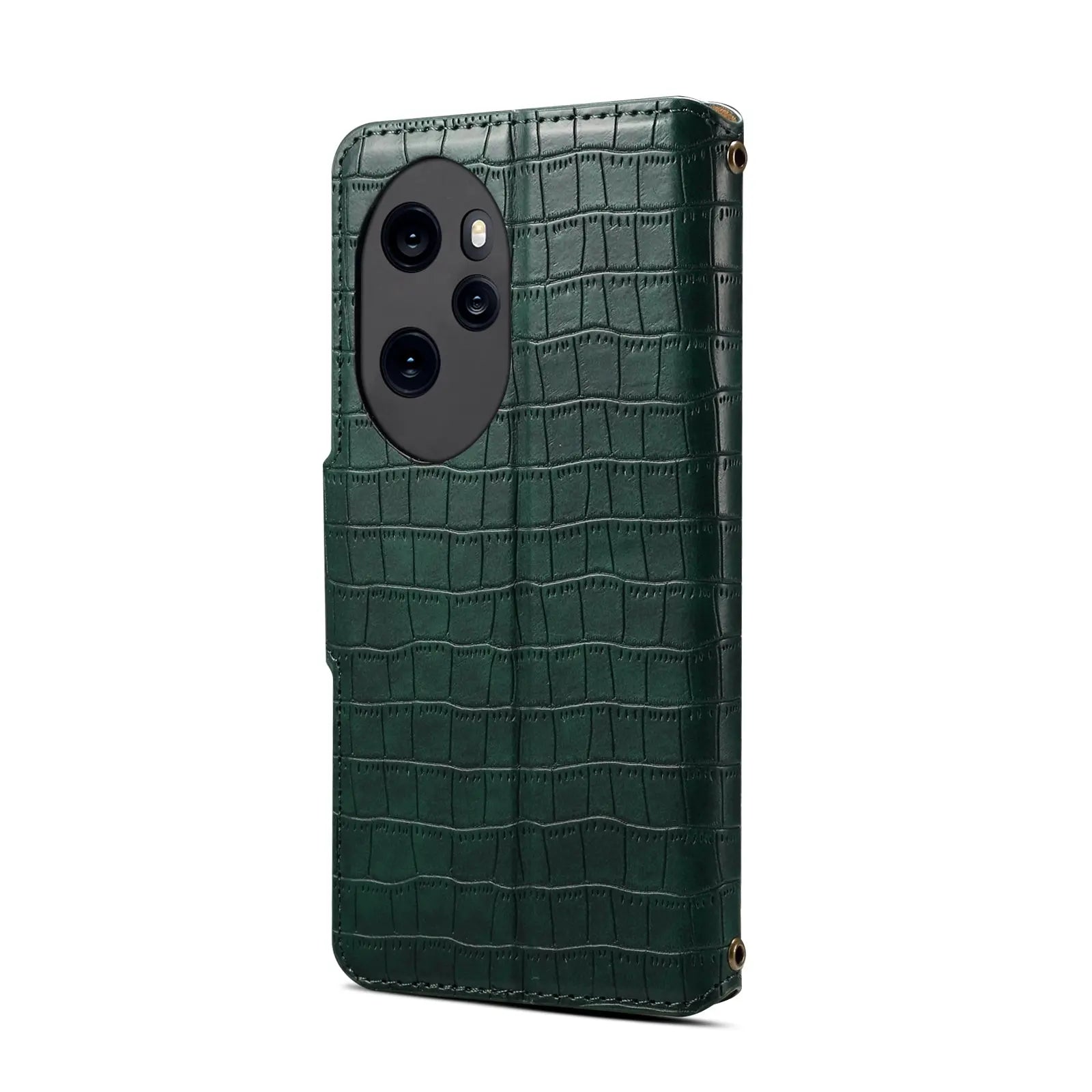Honor 100 Pro Denior Leather Case - Crocodile Texture with Oil Edge, Wallet & Kickstand Features-buycases.co.uk