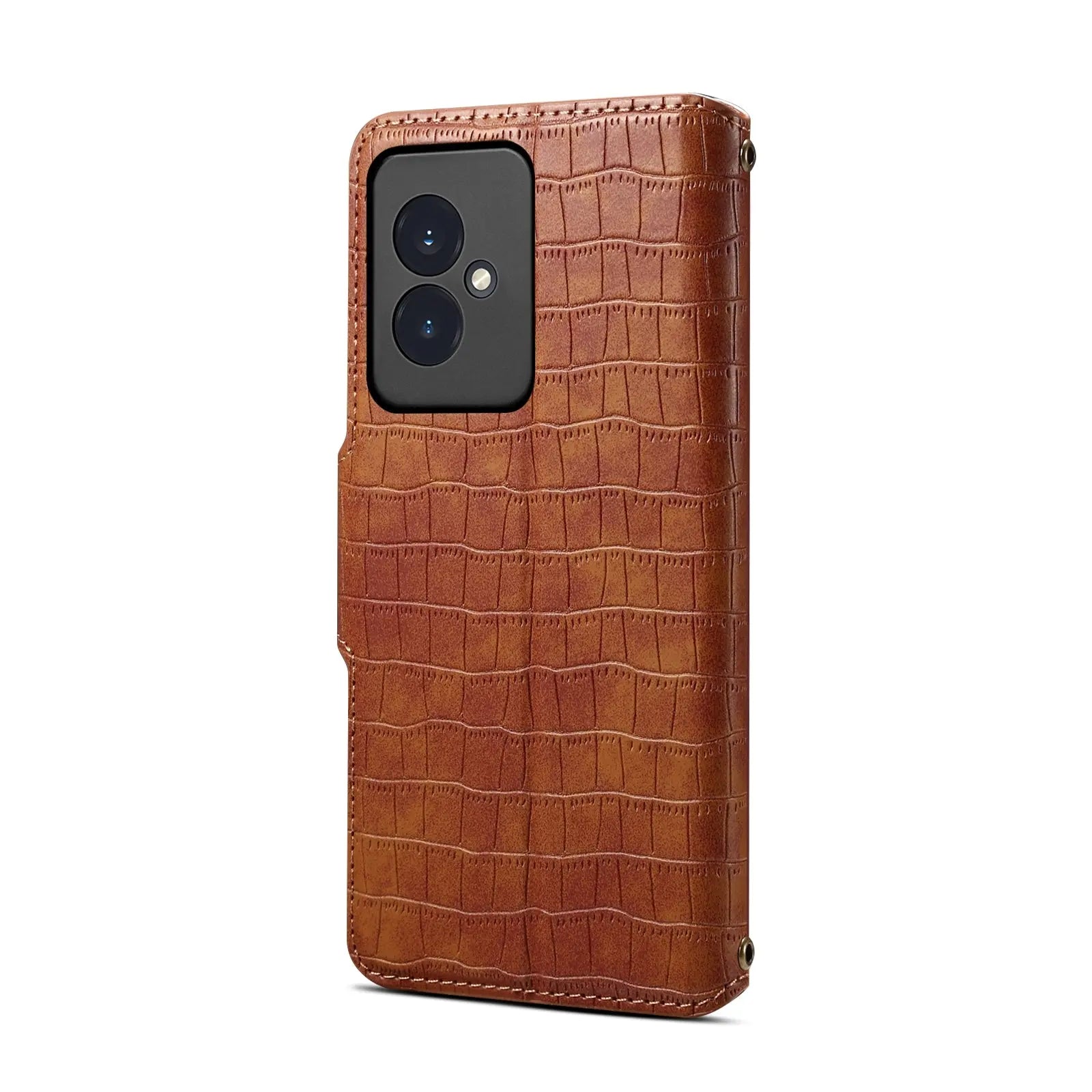 Honor 100 Denior Leather Case - Crocodile Texture with Oil Edge, Wallet & Kickstand Features-buycases.co.uk
