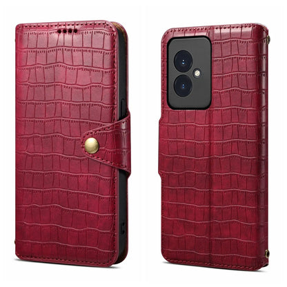 Honor 100 Denior Leather Case - Crocodile Texture with Oil Edge, Wallet & Kickstand Features-buycases.co.uk