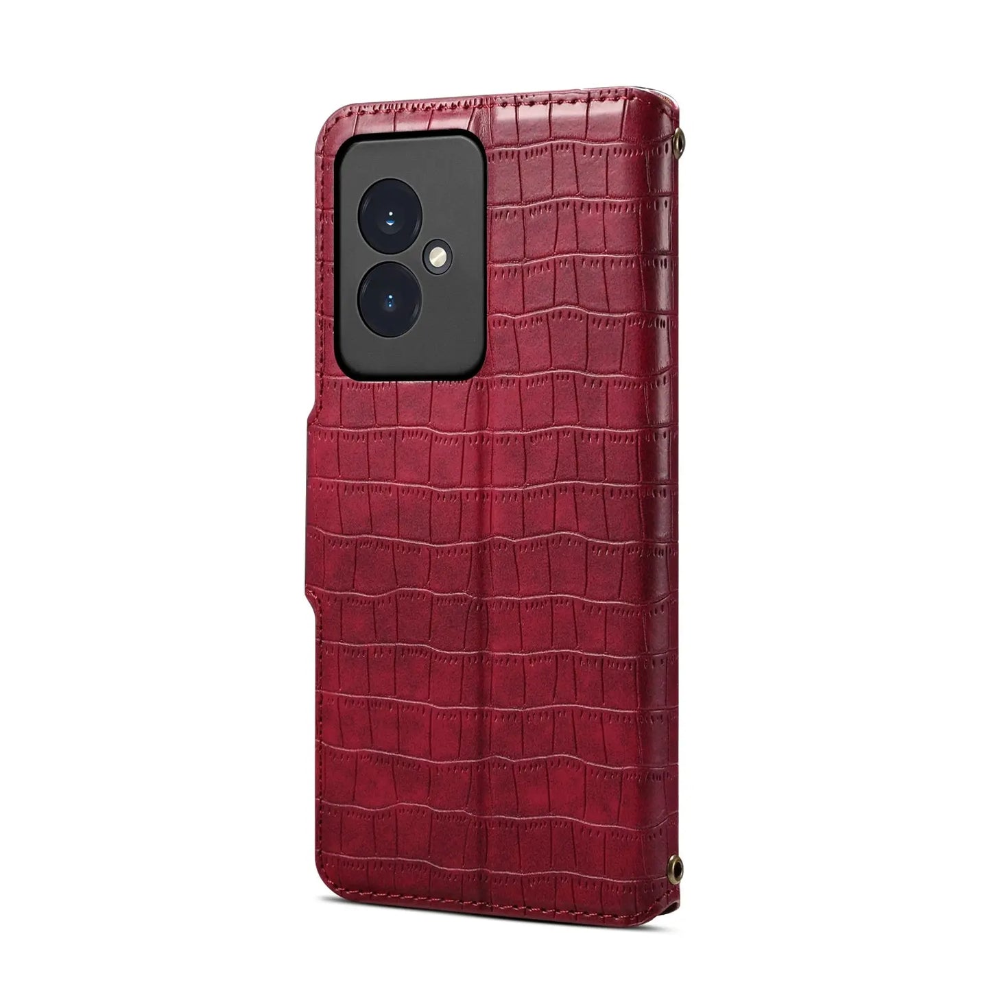 Honor 100 Denior Leather Case - Crocodile Texture with Oil Edge, Wallet & Kickstand Features-buycases.co.uk