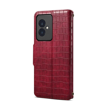 Honor 100 Denior Leather Case - Crocodile Texture with Oil Edge, Wallet & Kickstand Features-buycases.co.uk
