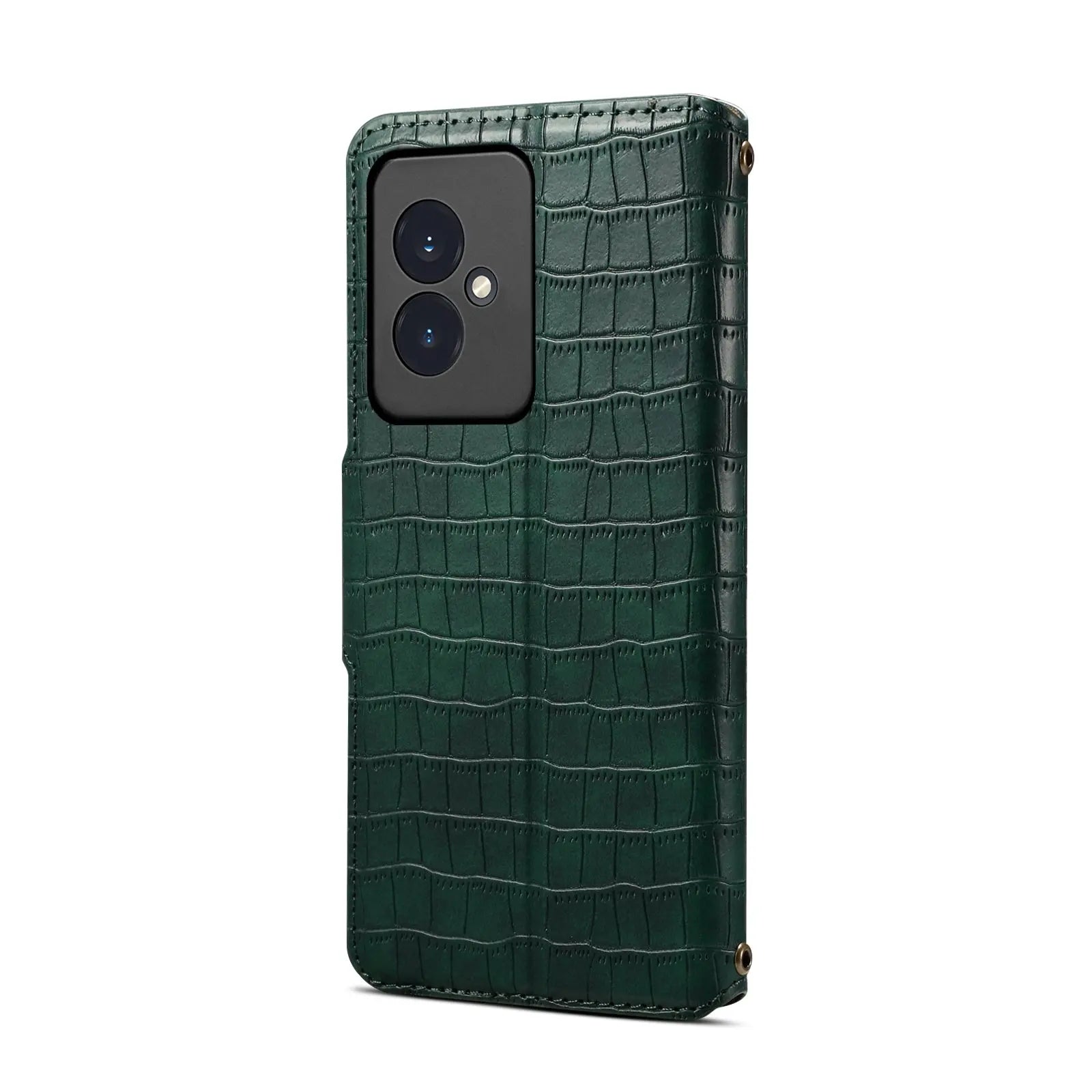 Honor 100 Denior Leather Case - Crocodile Texture with Oil Edge, Wallet & Kickstand Features-buycases.co.uk