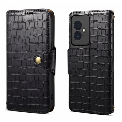 Honor 100 Denior Leather Case - Crocodile Texture with Oil Edge, Wallet & Kickstand Features-buycases.co.uk