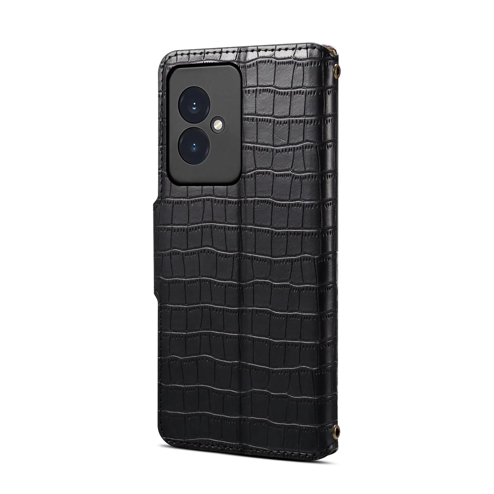 Honor 100 Denior Leather Case - Crocodile Texture with Oil Edge, Wallet & Kickstand Features-buycases.co.uk