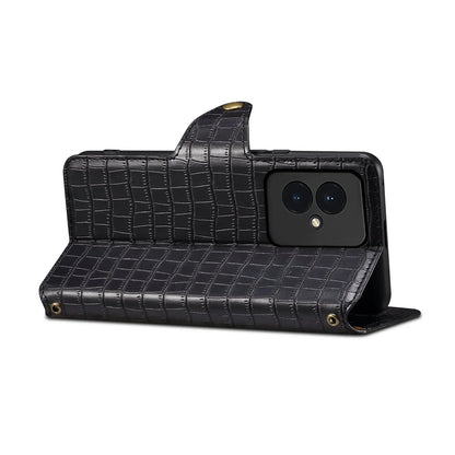 Honor 100 Denior Leather Case - Crocodile Texture with Oil Edge, Wallet & Kickstand Features-buycases.co.uk