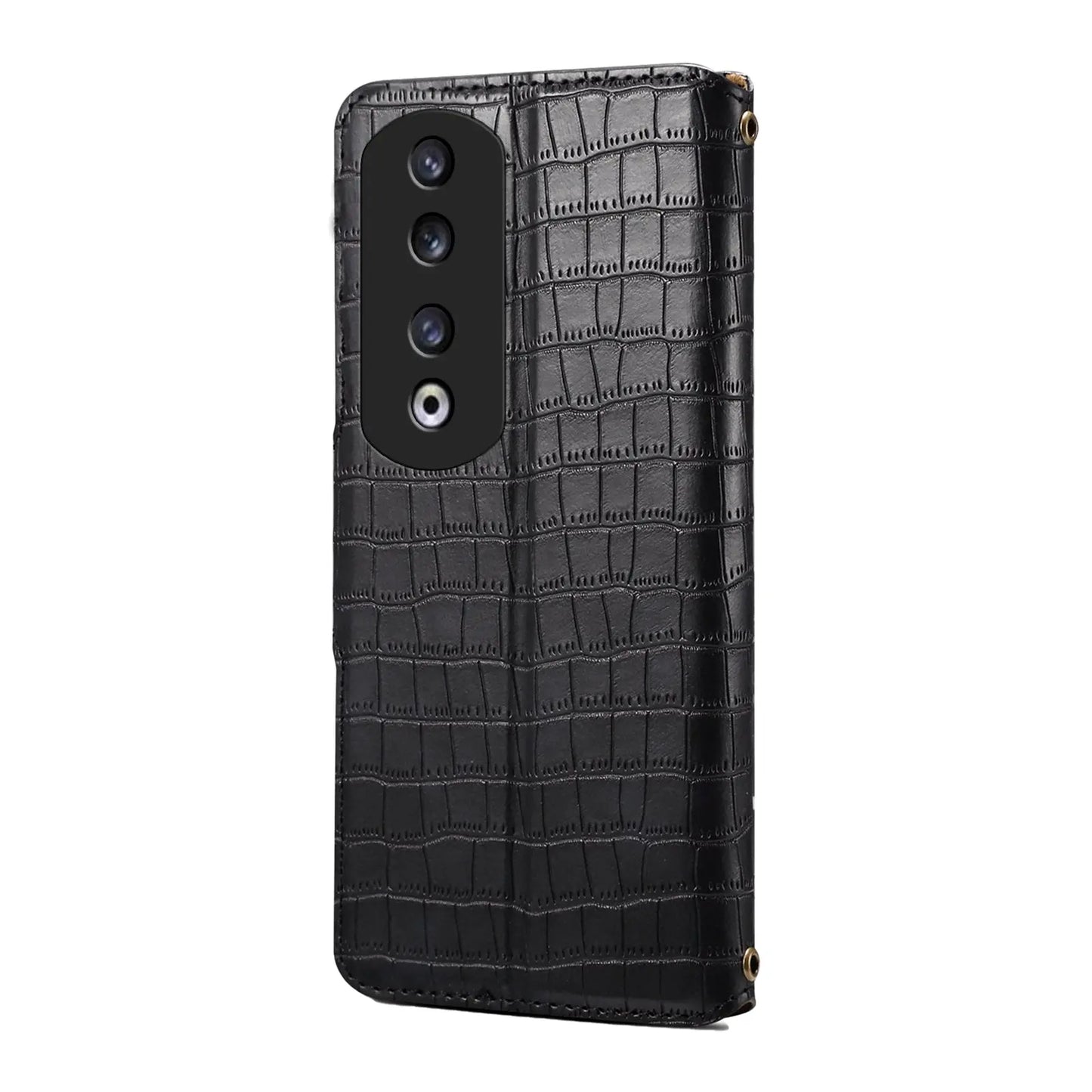 Honor 90 Pro Denior Leather Case - Crocodile Texture with Oil Edge, Wallet & Kickstand Features-buycases.co.uk