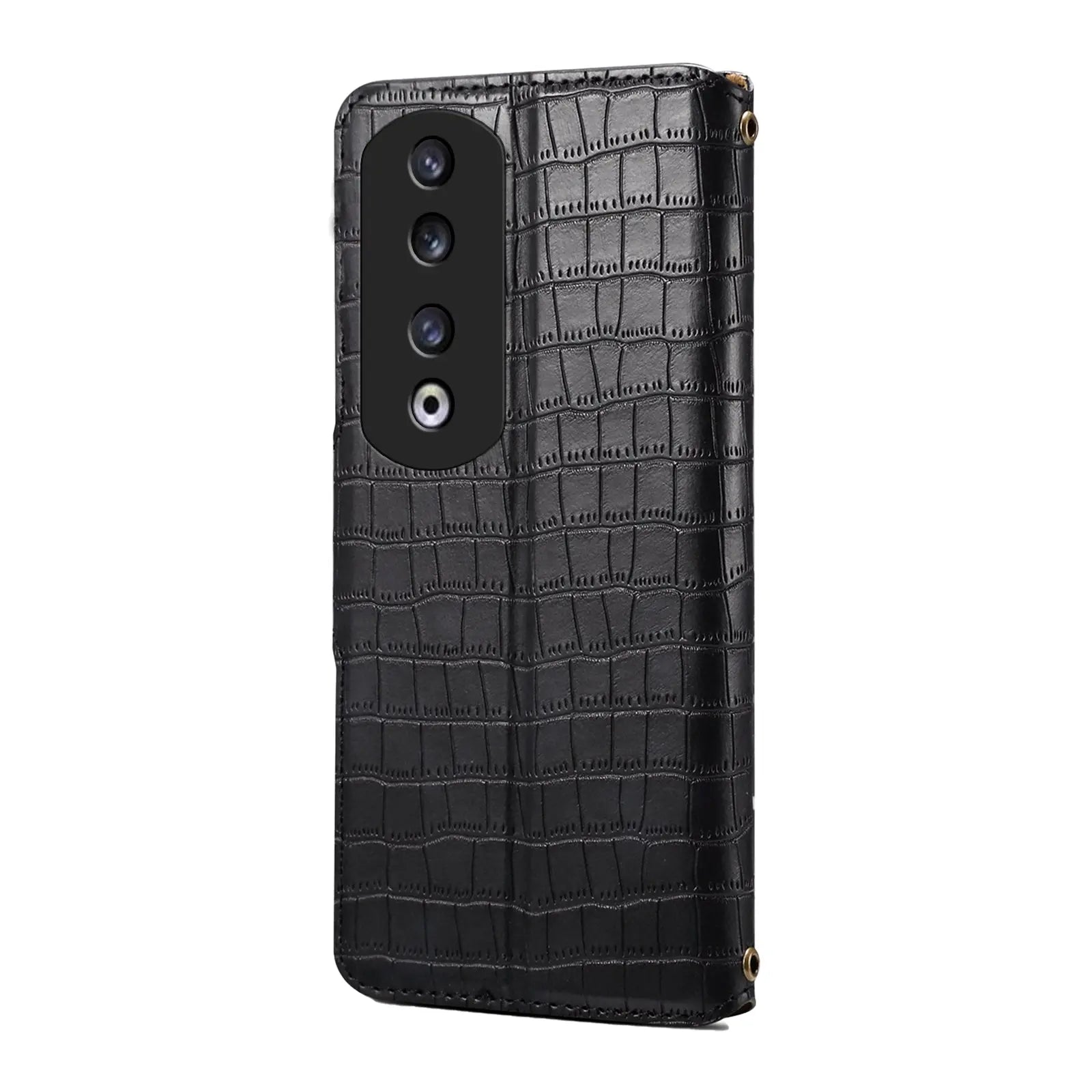 Honor 90 Pro Denior Leather Case - Crocodile Texture with Oil Edge, Wallet & Kickstand Features-buycases.co.uk