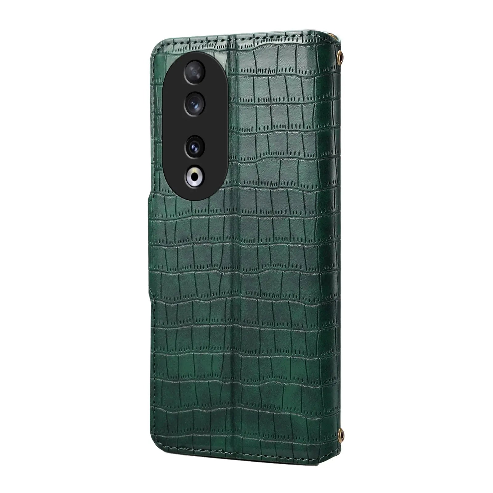 Honor 90 Denior Leather Case - Crocodile Texture with Oil Edge, Wallet & Kickstand Features-buycases.co.uk
