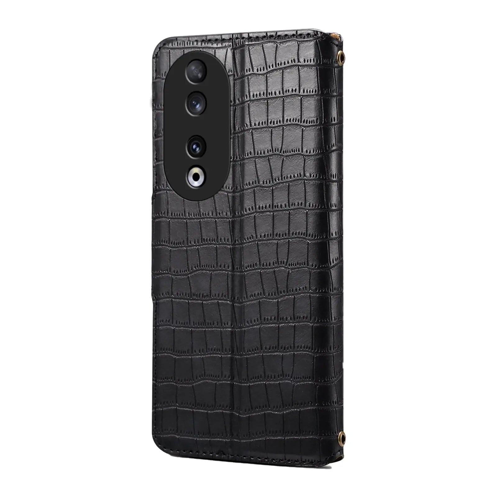 Honor 90 Denior Leather Case - Crocodile Texture with Oil Edge, Wallet & Kickstand Features-buycases.co.uk