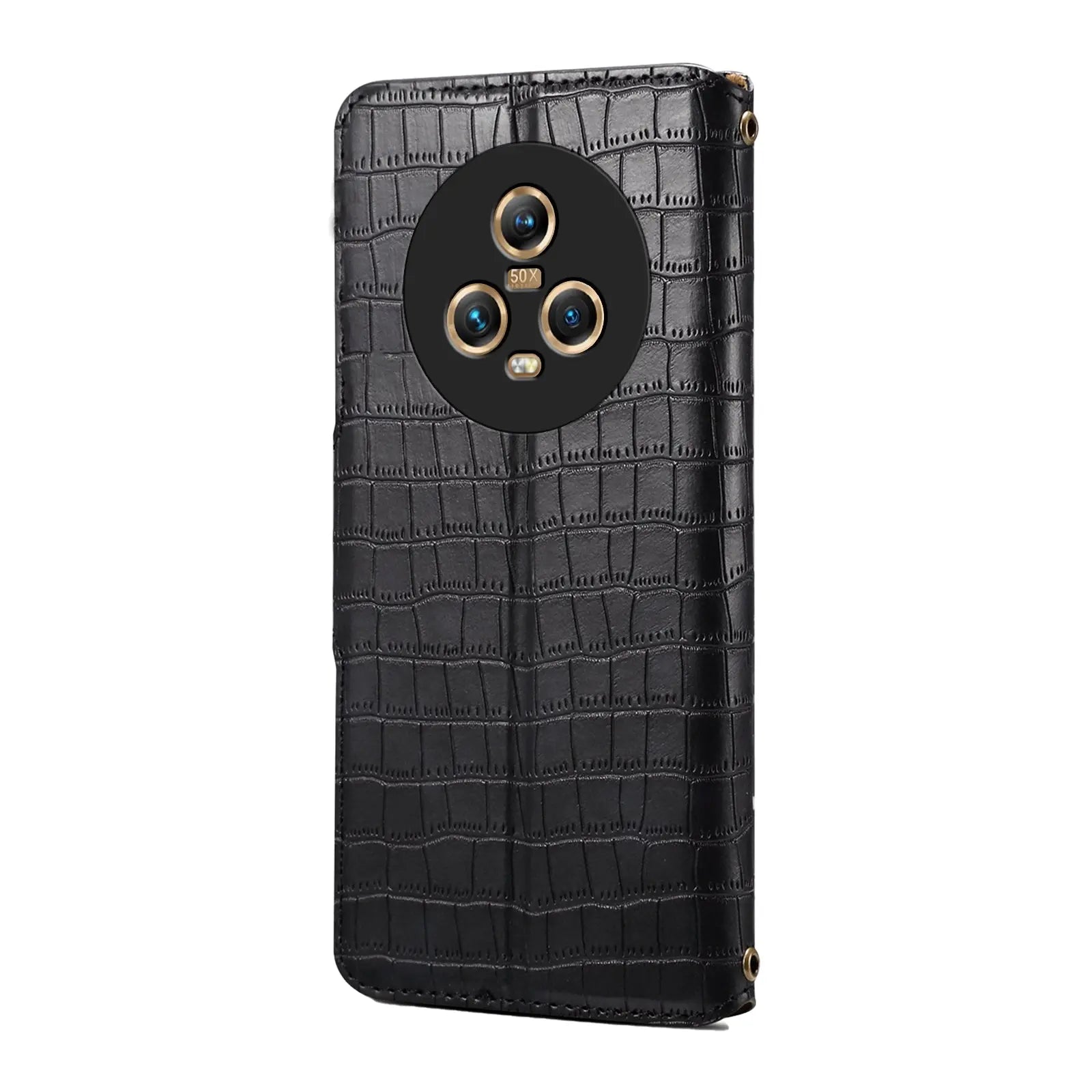 Honor Magic5 Denior Leather Case - Crocodile Texture with Oil Edge, Wallet & Kickstand Features-buycases.co.uk