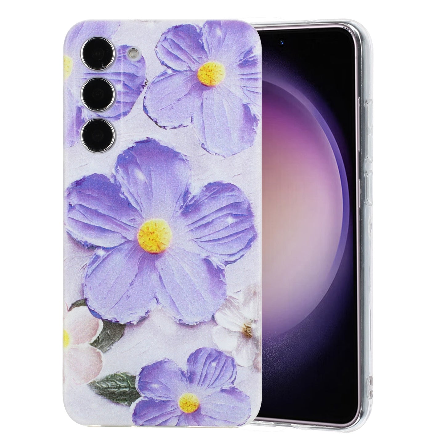 Samsung Galaxy S23 5G Phone Case with Colorful Artistic TPU Material - Floral, Cat, and Eye Patterns-buycases.co.uk