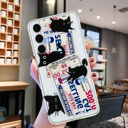 Samsung Galaxy S23 5G Phone Case with Colorful Artistic TPU Material - Floral, Cat, and Eye Patterns-buycases.co.uk