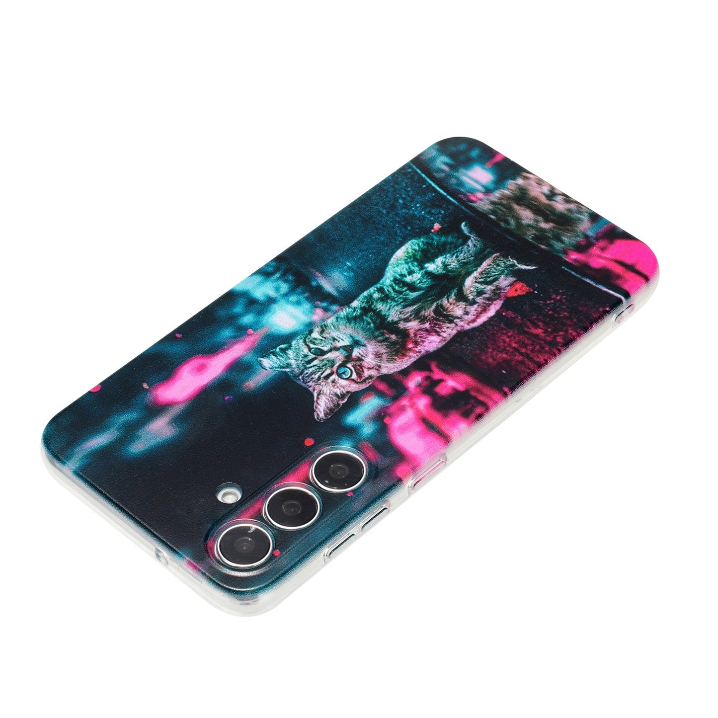 Samsung Galaxy S23 FE 5G Phone Case with Colorful Artistic TPU Material - Floral, Cat, and Eye Patterns-buycases.co.uk