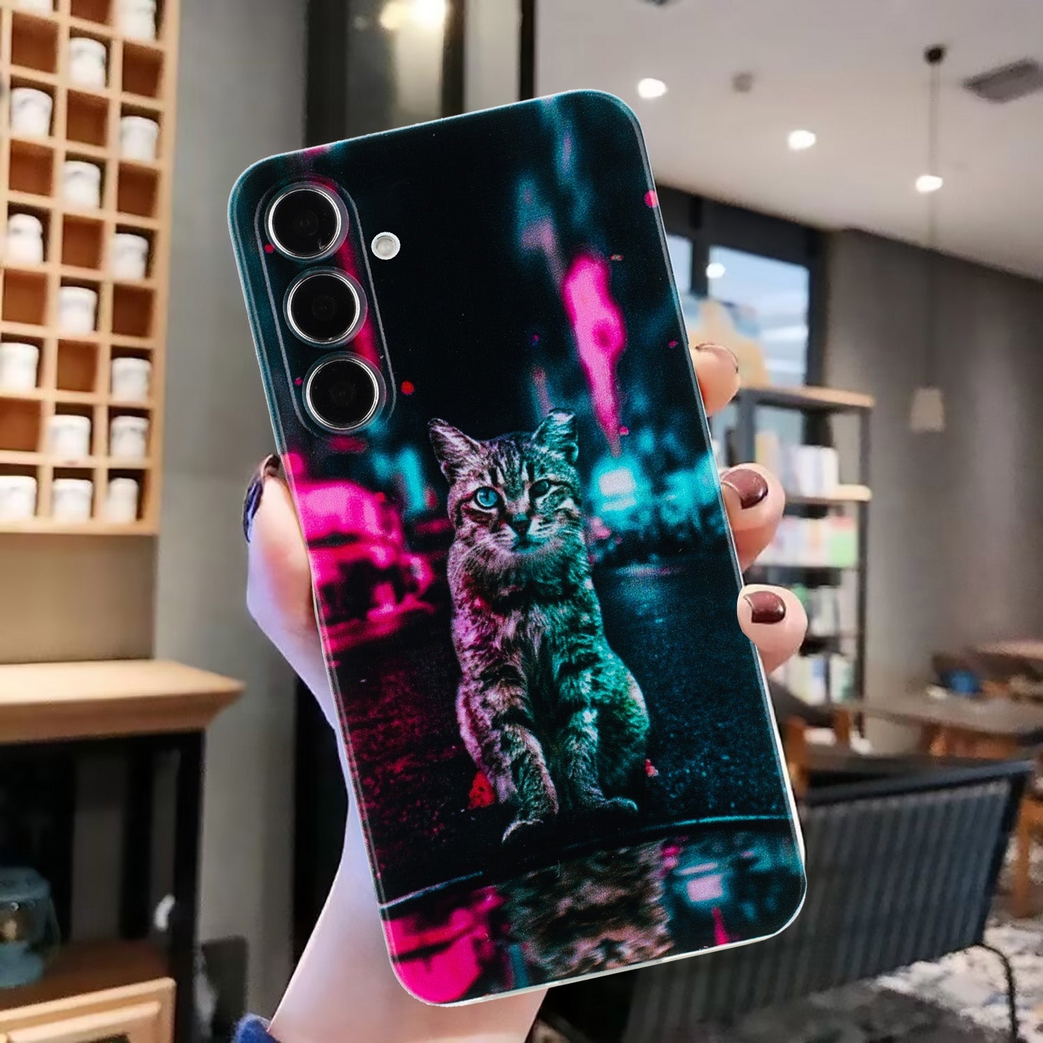 Samsung Galaxy S23 FE 5G Phone Case with Colorful Artistic TPU Material - Floral, Cat, and Eye Patterns-buycases.co.uk