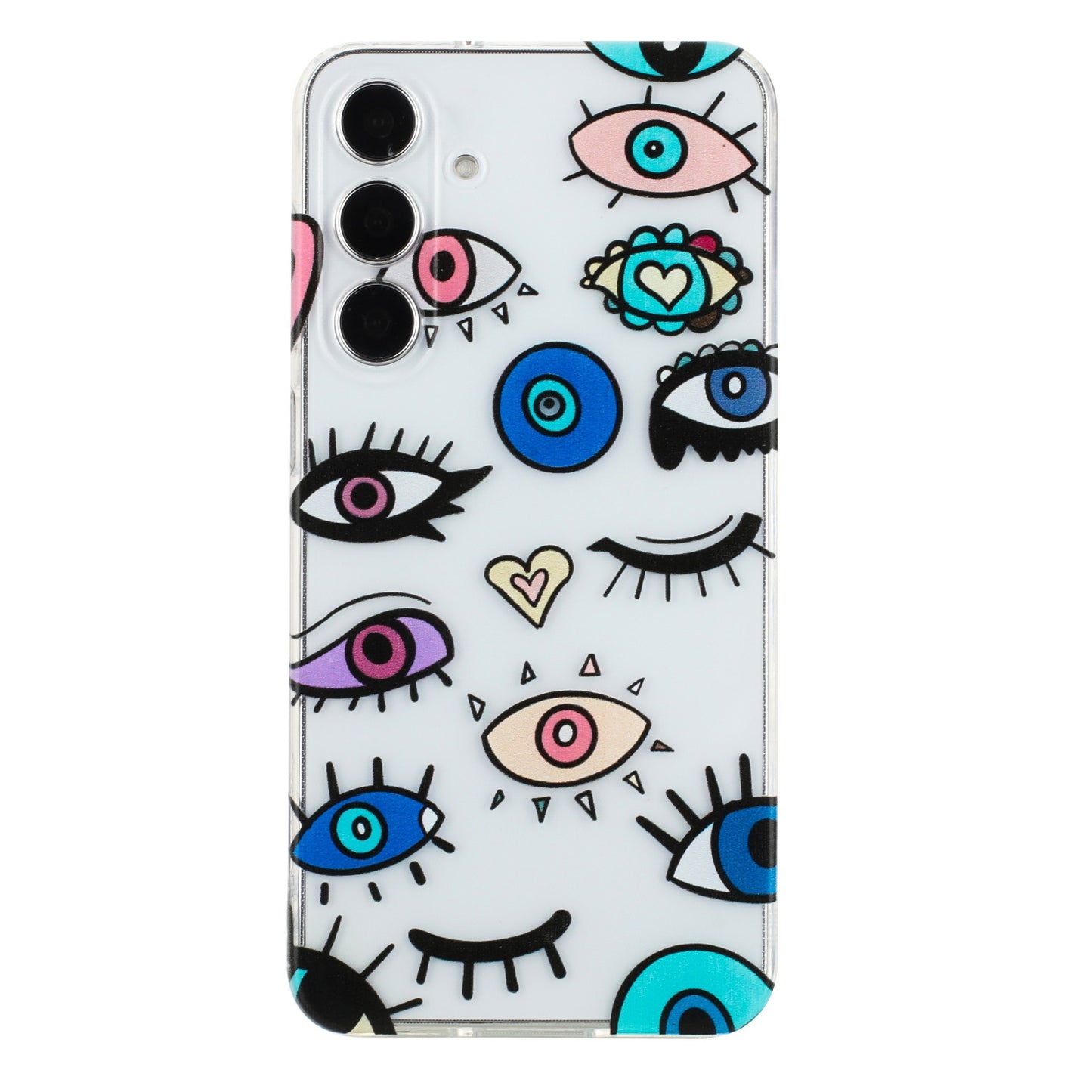 Samsung Galaxy S24+ 5G Phone Case with Colorful Artistic TPU Material - Floral, Cat, and Eye Patterns-buycases.co.uk