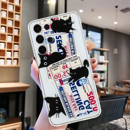 Samsung Galaxy S24 Ultra 5G Phone Case with Colorful Artistic TPU Material - Floral, Cat, and Eye Patterns-buycases.co.uk