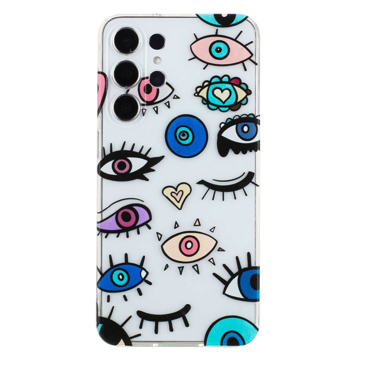 Samsung Galaxy S24 Ultra 5G Phone Case with Colorful Artistic TPU Material - Floral, Cat, and Eye Patterns-buycases.co.uk