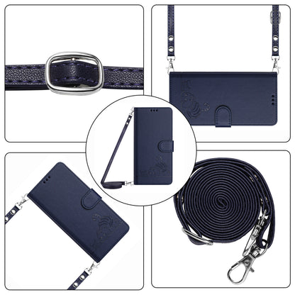 OPPO A77 5G Cat and Mouse Embossed PU Leather RFID Case with Wallet Slots, Anti-Fall Protection, Kickstand, and Lanyard-buycases.co.uk