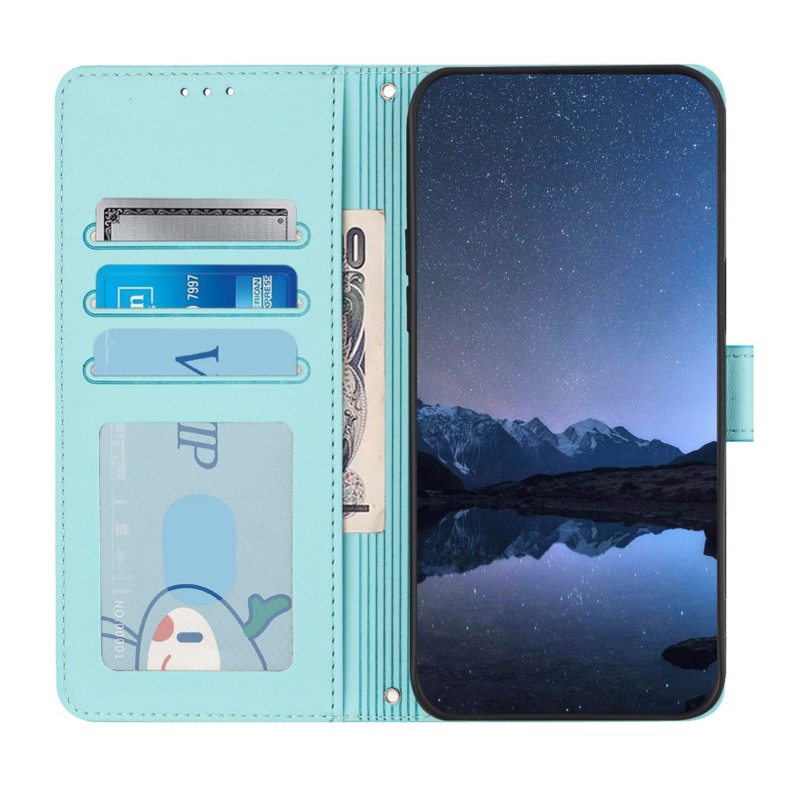 OPPO A32 2020 4G Cat and Mouse Embossed PU Leather RFID Case with Wallet Slots, Anti-Fall Protection, Kickstand, and Lanyard-buycases.co.uk