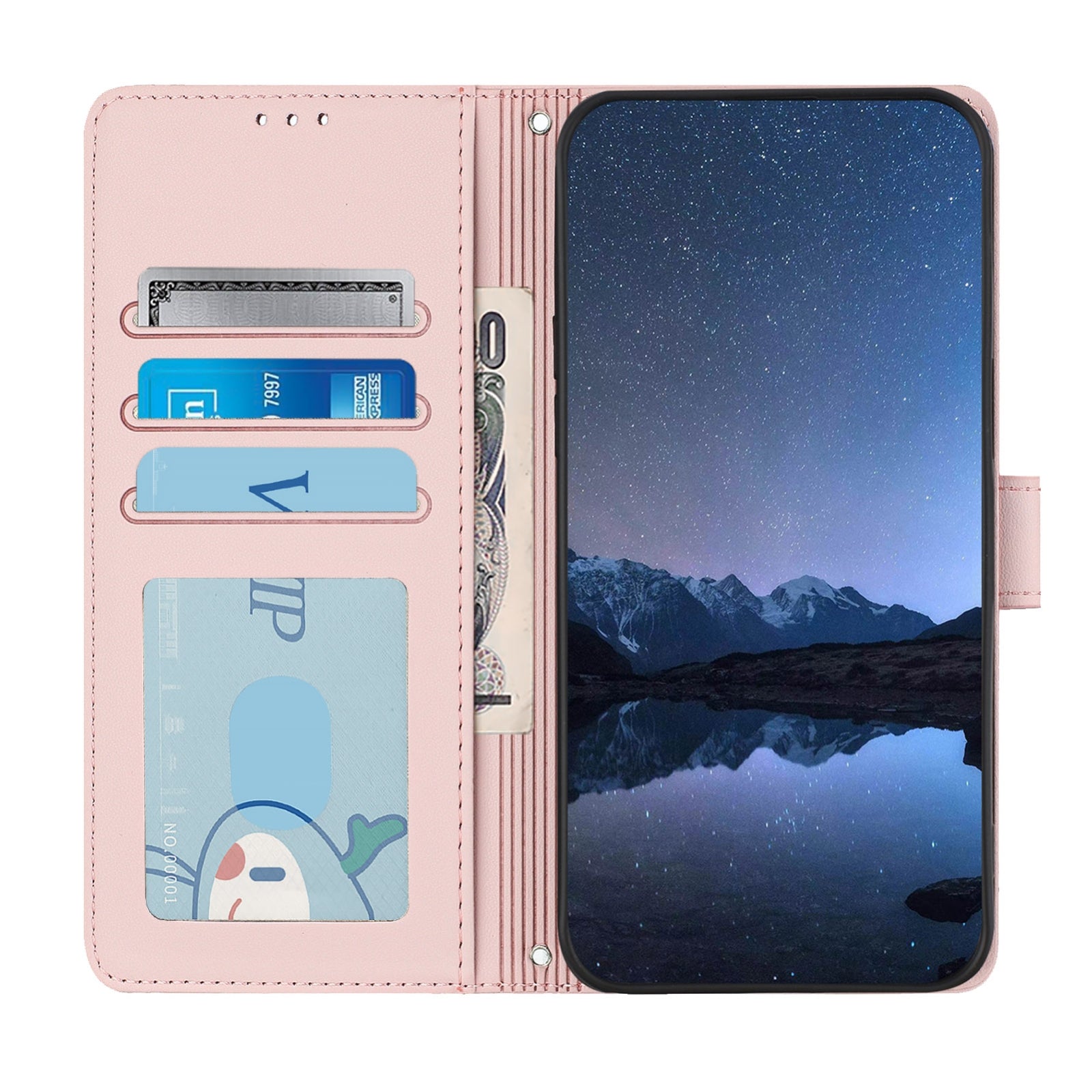 OPPO A53 2020 4G Cat and Mouse Embossed PU Leather RFID Case with Wallet Slots, Anti-Fall Protection, Kickstand, and Lanyard-buycases.co.uk