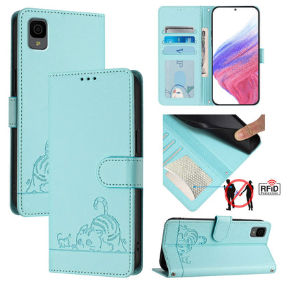 TCL 30Z T602DL Cat and Mouse Embossed PU Leather RFID Case with Wallet Slots, Anti-Fall Protection, Kickstand, and Lanyard-buycases.co.uk