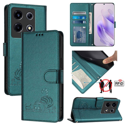 Infinix Note 30 VIP Cat and Mouse Embossed PU Leather RFID Case with Wallet Slots, Anti-Fall Protection, Kickstand, and Lanyard-buycases.co.uk