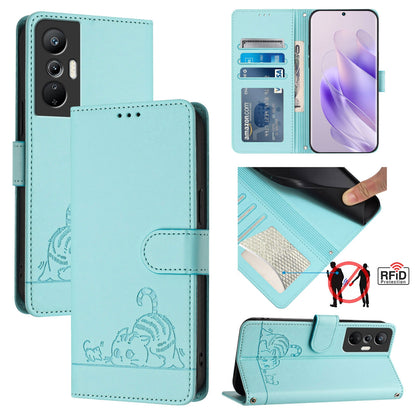 Infinix Hot 20 Pro Cat and Mouse Embossed PU Leather RFID Case with Wallet Slots, Anti-Fall Protection, Kickstand, and Lanyard-buycases.co.uk