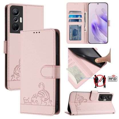 Infinix Hot 20S Cat and Mouse Embossed PU Leather RFID Case with Wallet Slots, Anti-Fall Protection, Kickstand, and Lanyard-buycases.co.uk
