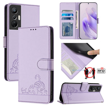 Infinix Hot 20S Cat and Mouse Embossed PU Leather RFID Case with Wallet Slots, Anti-Fall Protection, Kickstand, and Lanyard-buycases.co.uk
