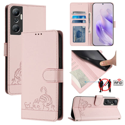 Infinix Hot 20 X6826 Cat and Mouse Embossed PU Leather RFID Case with Wallet Slots, Anti-Fall Protection, Kickstand, and Lanyard-buycases.co.uk