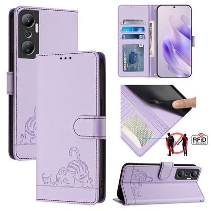 Infinix Hot 20 X6826 Cat and Mouse Embossed PU Leather RFID Case with Wallet Slots, Anti-Fall Protection, Kickstand, and Lanyard-buycases.co.uk