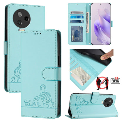 Infinix Note 12 2023 Cat and Mouse Embossed PU Leather RFID Case with Wallet Slots, Anti-Fall Protection, Kickstand, and Lanyard-buycases.co.uk