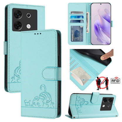 Infinix Zero 30 5G Cat and Mouse Embossed PU Leather RFID Case with Wallet Slots, Anti-Fall Protection, Kickstand, and Lanyard-buycases.co.uk