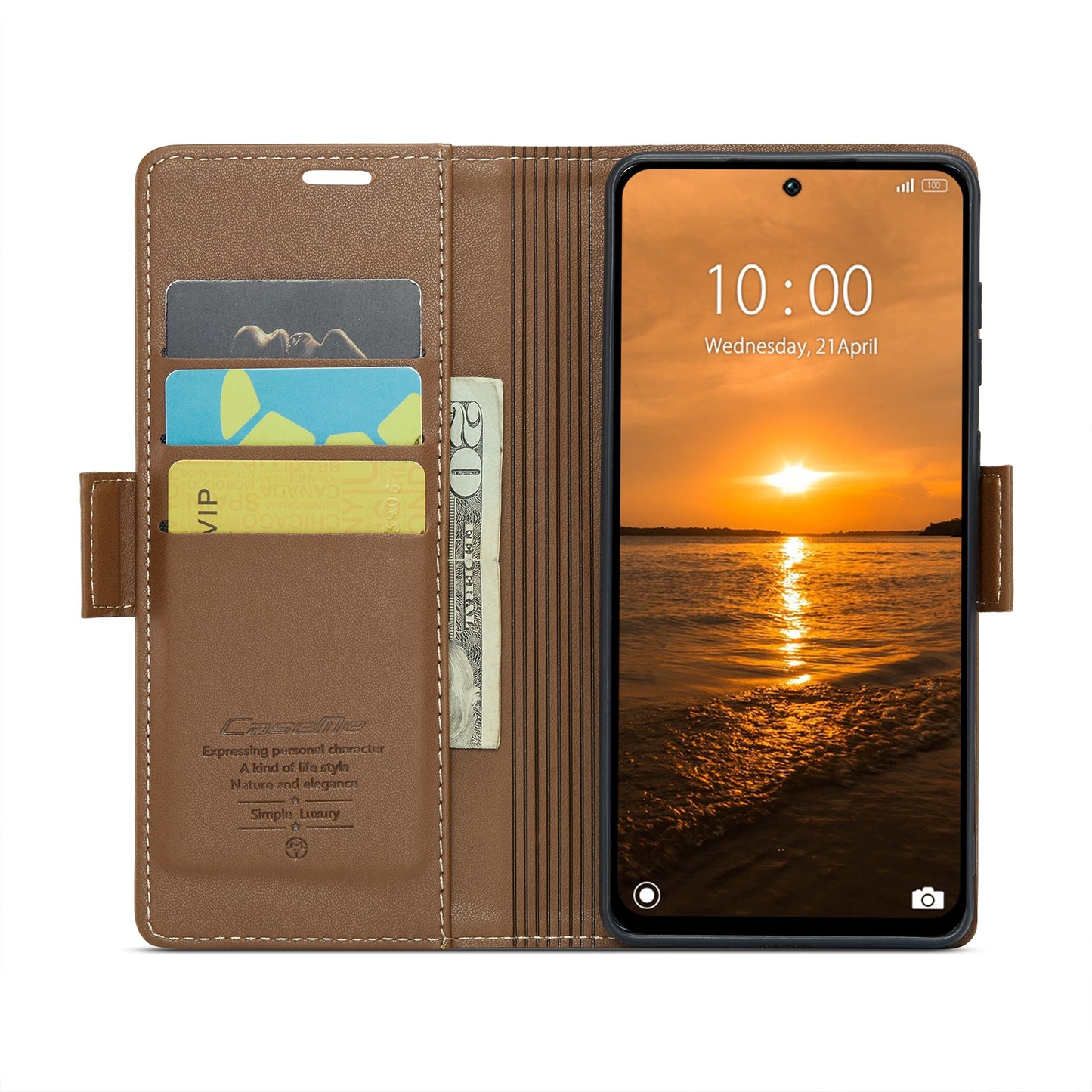 Redmi 13 Leather Wallet Case - RFID Blocking, Stand Function, Card Slots