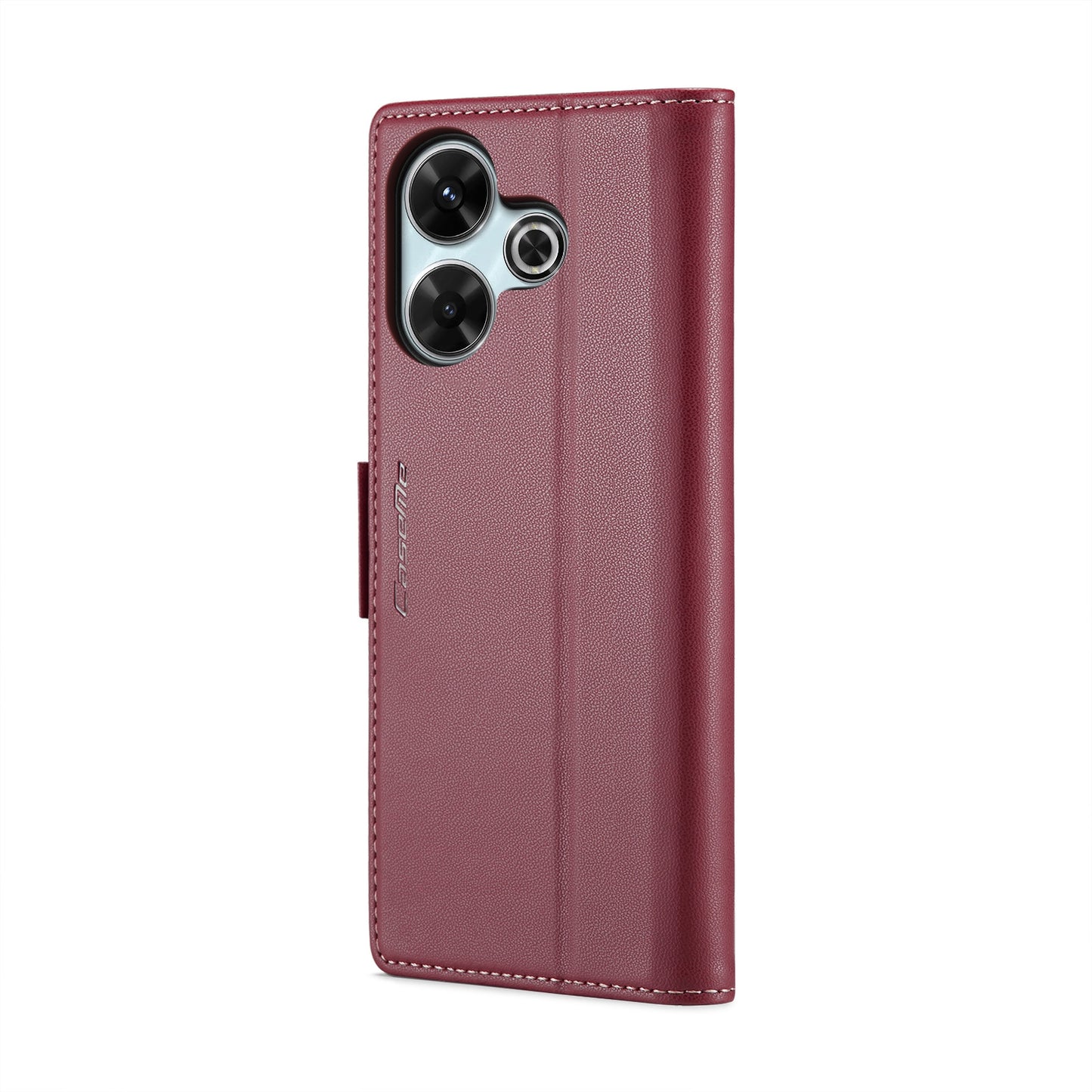 Redmi 13 Leather Wallet Case - RFID Blocking, Stand Function, Card Slots